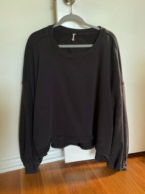 Free People Black Trish Sweatshirt